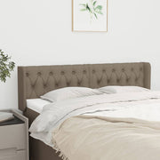 sengegavl med kanter 147x16x78/88 cm stof gråbrun