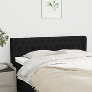 sengegavl med kanter 163x16x78/88 cm stof sort