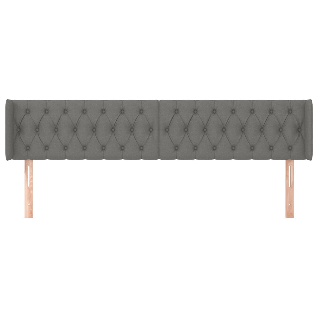 sengegavl med kanter 183x16x78/88 cm stof mørkegrå