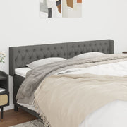 sengegavl med kanter 183x16x78/88 cm stof mørkegrå