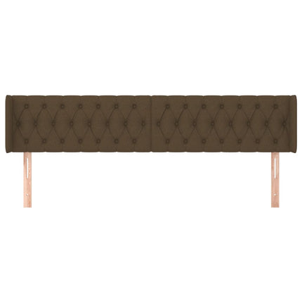 sengegavl med kanter 183x16x78/88 cm stof mørkebrun