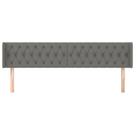 sengegavl med kanter 203x16x78/88 cm stof mørkegrå