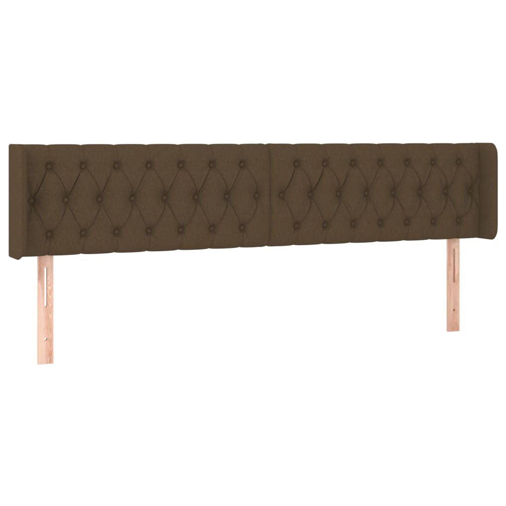 sengegavl med kanter 203x16x78/88 cm stof mørkebrun