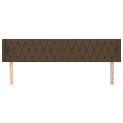 sengegavl med kanter 203x16x78/88 cm stof mørkebrun