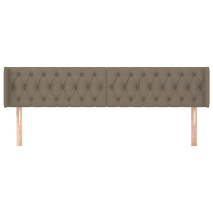 sengegavl med kanter 203x16x78/88 cm stof gråbrun