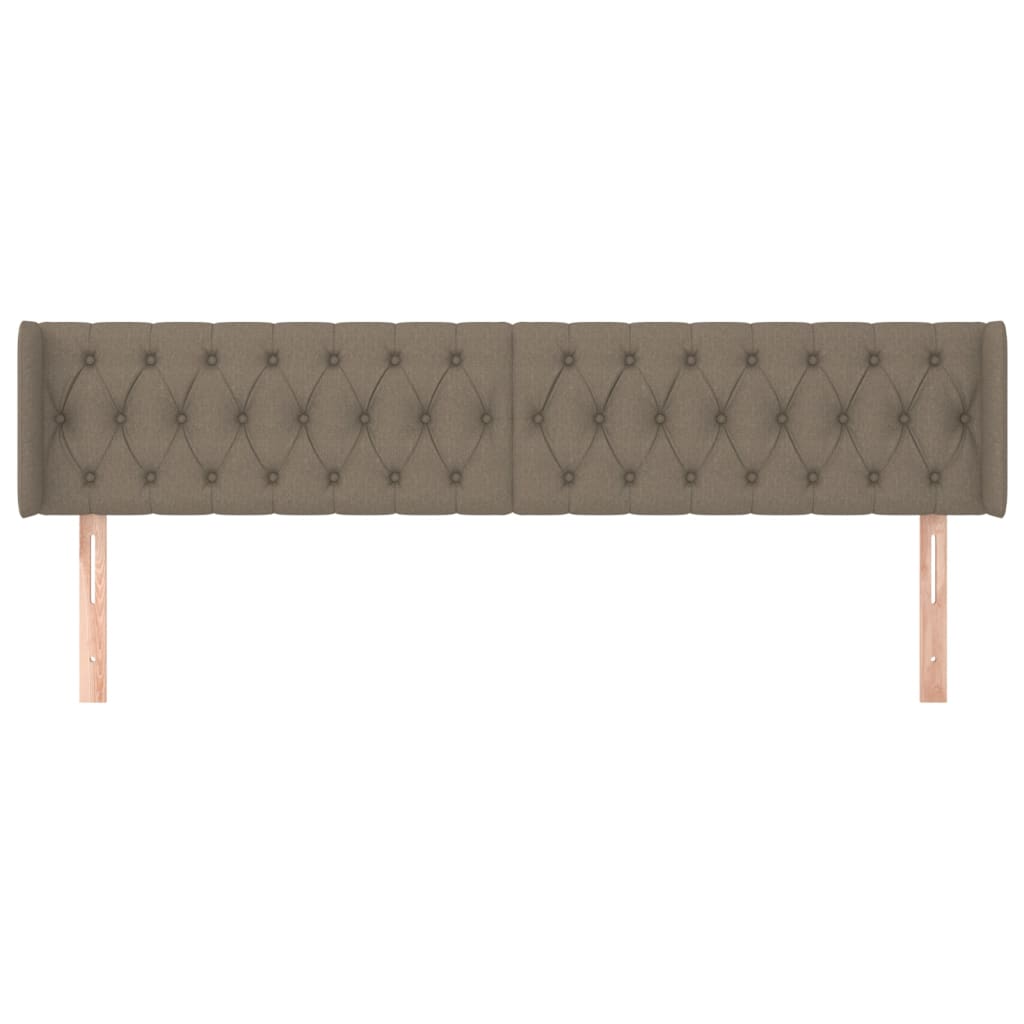 sengegavl med kanter 203x16x78/88 cm stof gråbrun