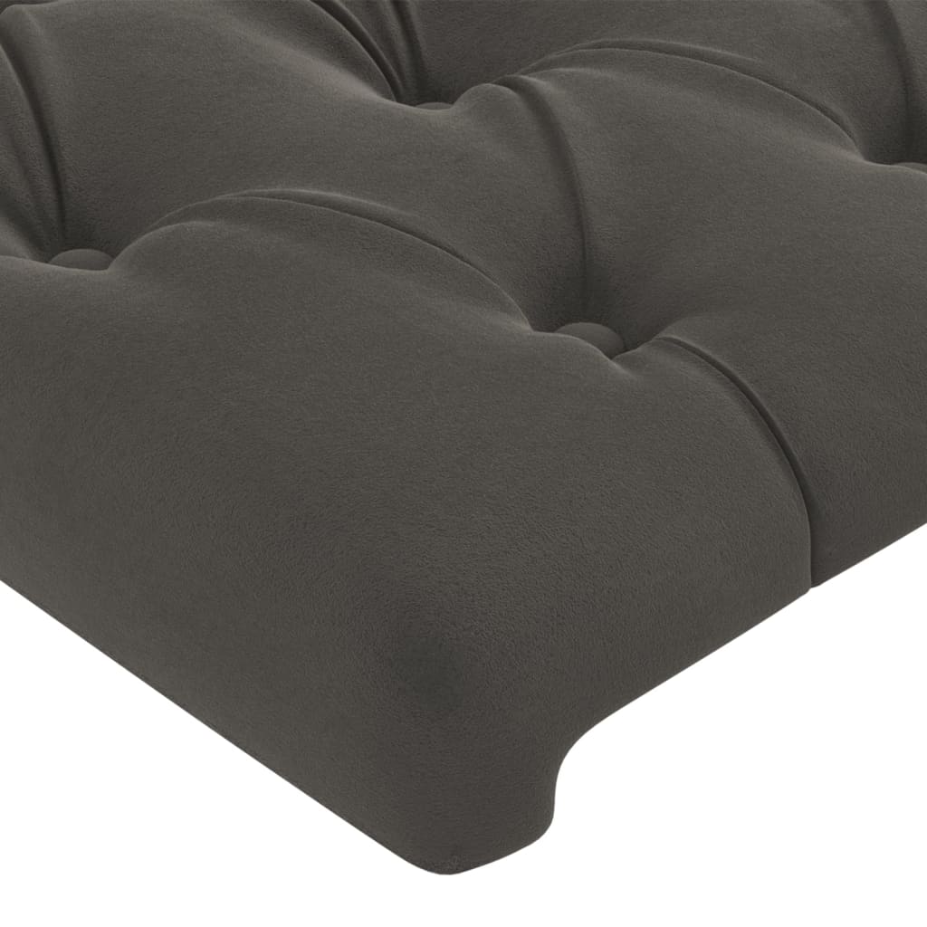 sengegavl med kanter 93x16x78/88 cm fløjl mørkegrå