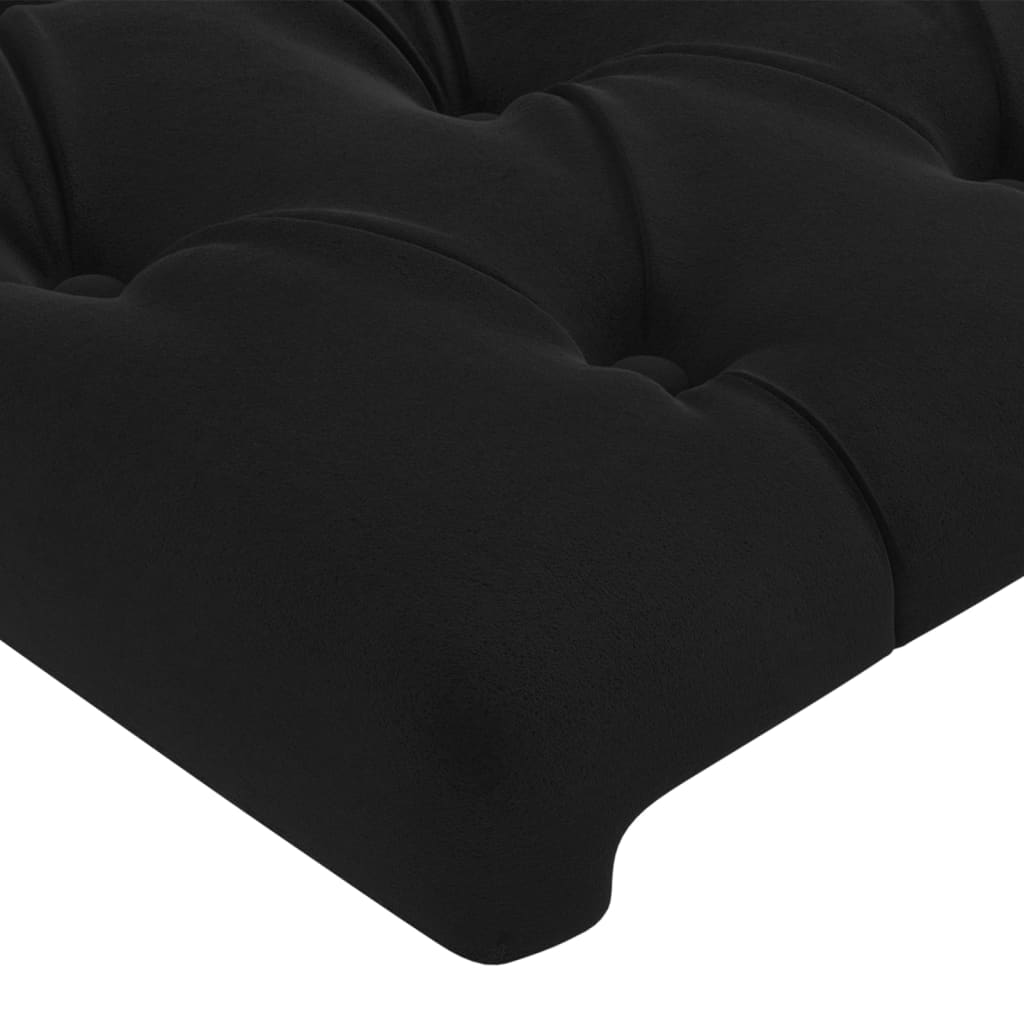 sengegavl med kanter 147x16x78/88 cm fløjl sort