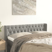 sengegavl med kanter 163x16x78/88 cm fløjl lysegrå