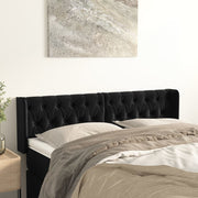 sengegavl med kanter 163x16x78/88 cm fløjl sort