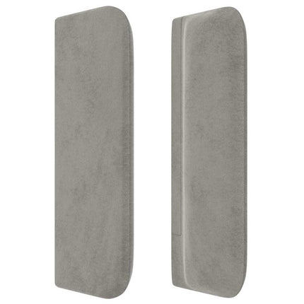 sengegavl med kanter 203x16x78/88 cm fløjl lysegrå