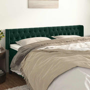 sengegavl med kanter 203x16x78/88 cm fløjl mørkegrøn