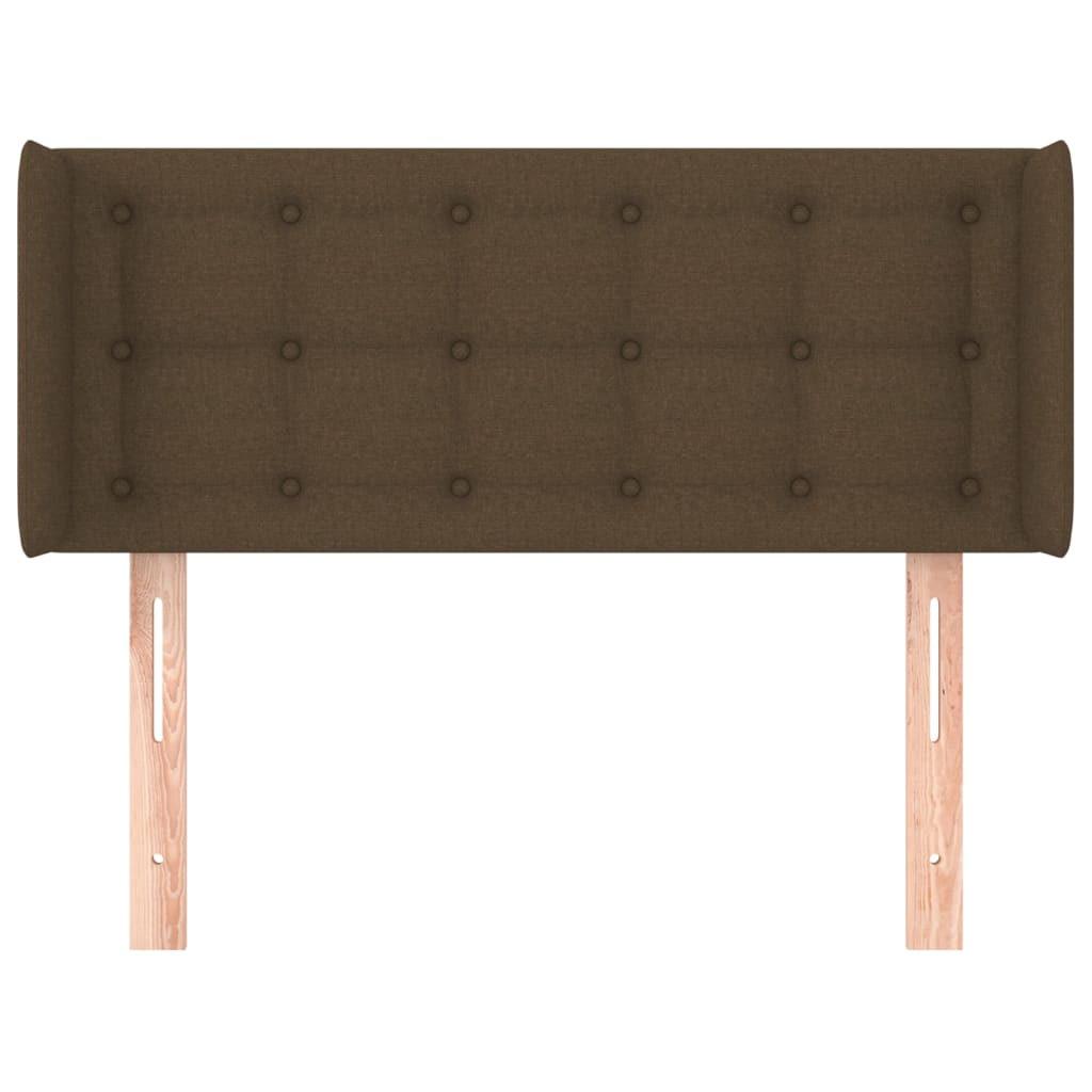 sengegavl med kanter 83x16x78/128 cm stof mørkebrun