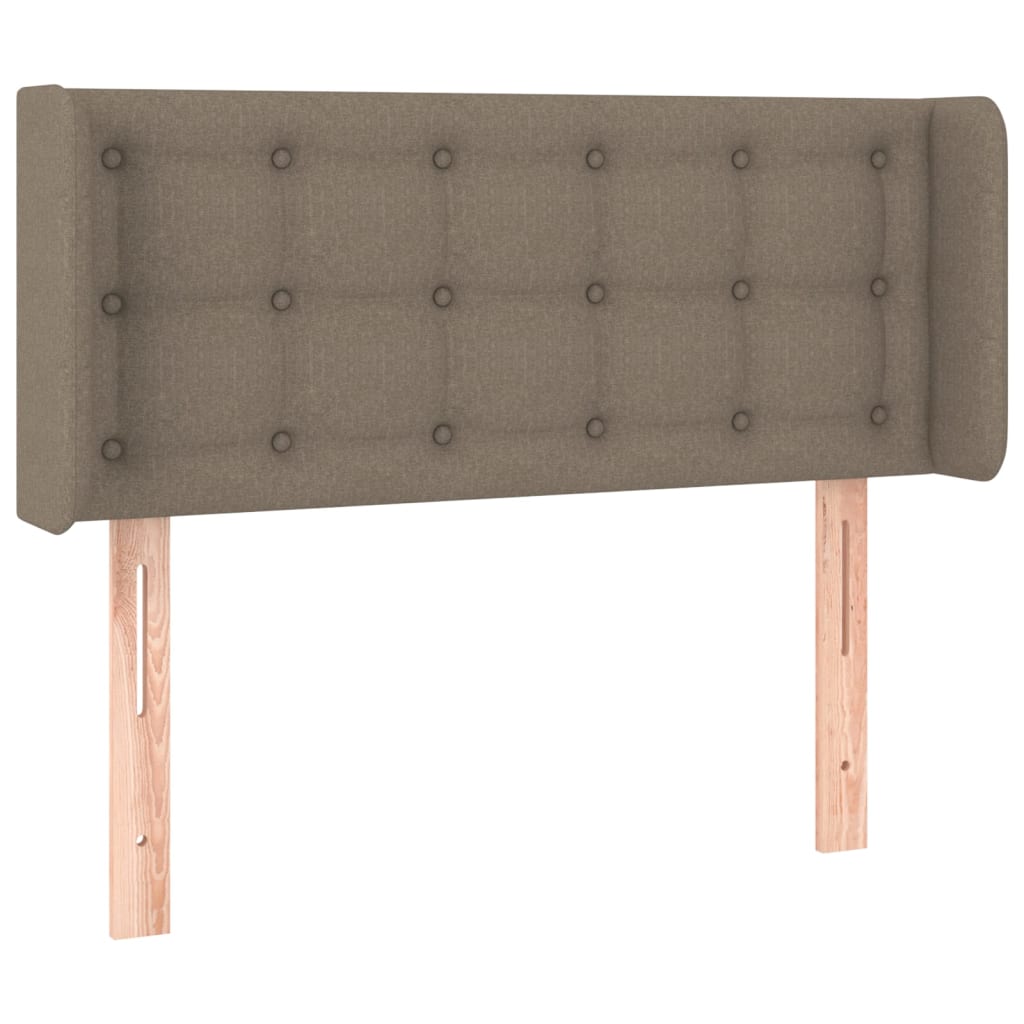 sengegavl med kanter 83x16x78/128 cm stof gråbrun