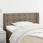 sengegavl med kanter 83x16x78/128 cm stof gråbrun