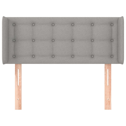 sengegavl med kanter 93x16x78/128 cm stof lysegrå