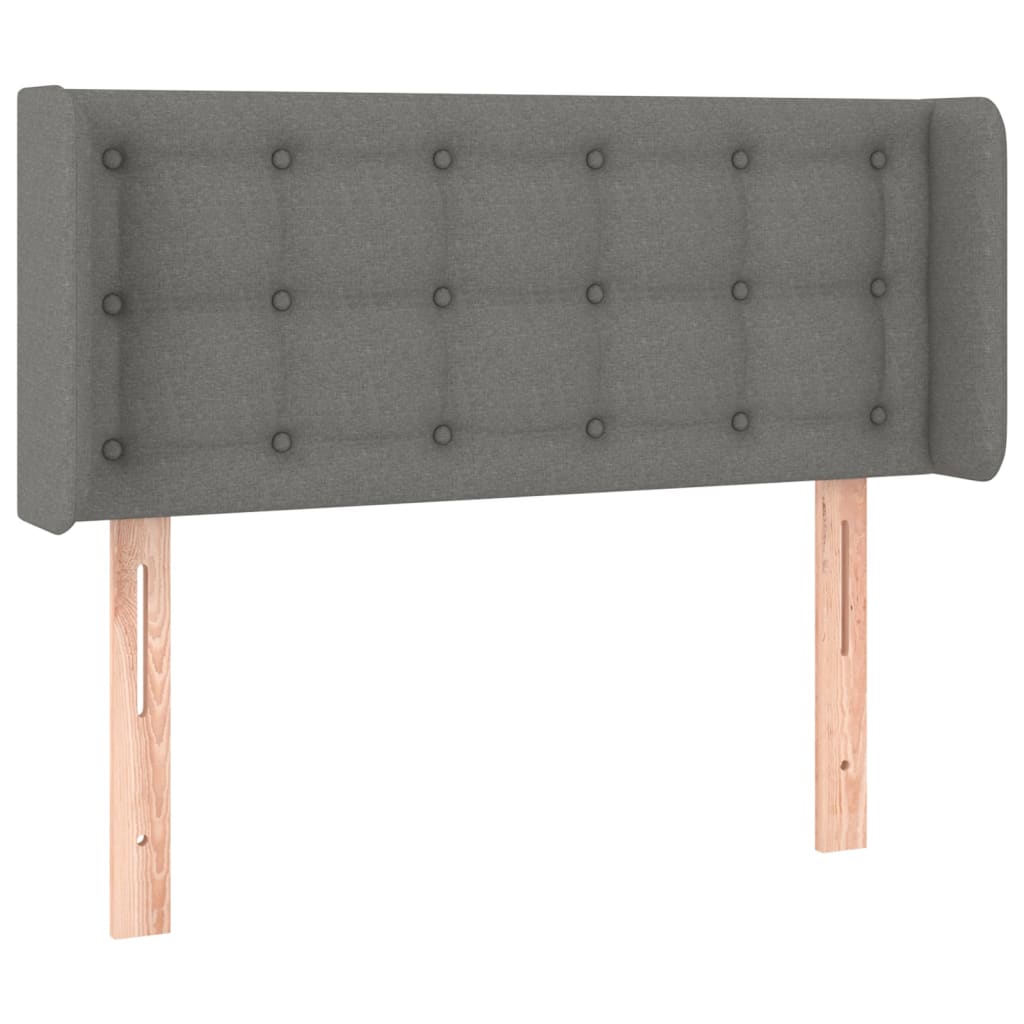 sengegavl med kanter 93x16x78/88 cm stof mørkegrå