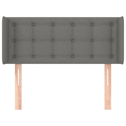 sengegavl med kanter 93x16x78/88 cm stof mørkegrå