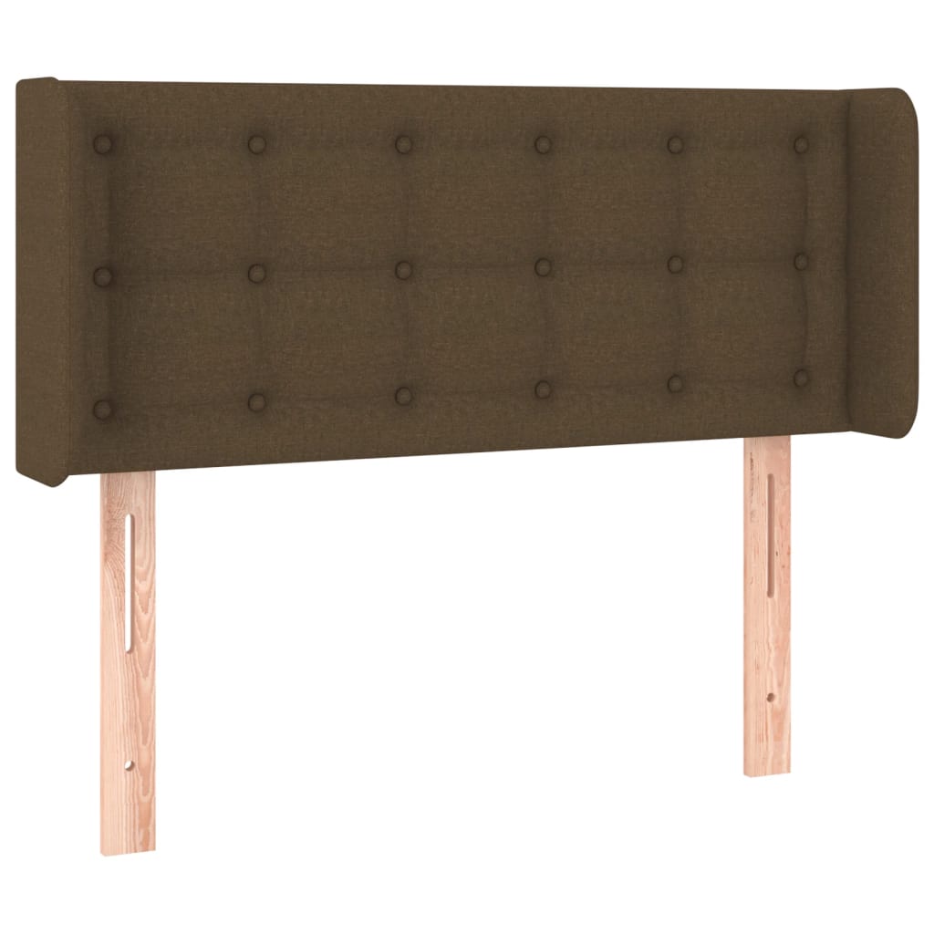 sengegavl med kanter 93x16x78/88 cm stof mørkebrun