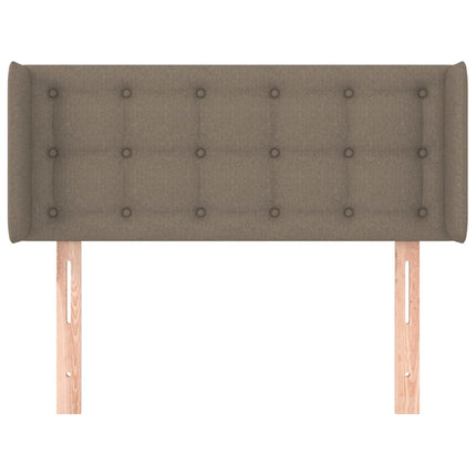 sengegavl med kanter 93x16x78/88 cm stof gråbrun