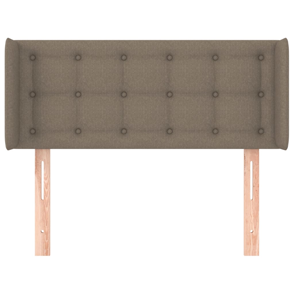 sengegavl med kanter 93x16x78/88 cm stof gråbrun