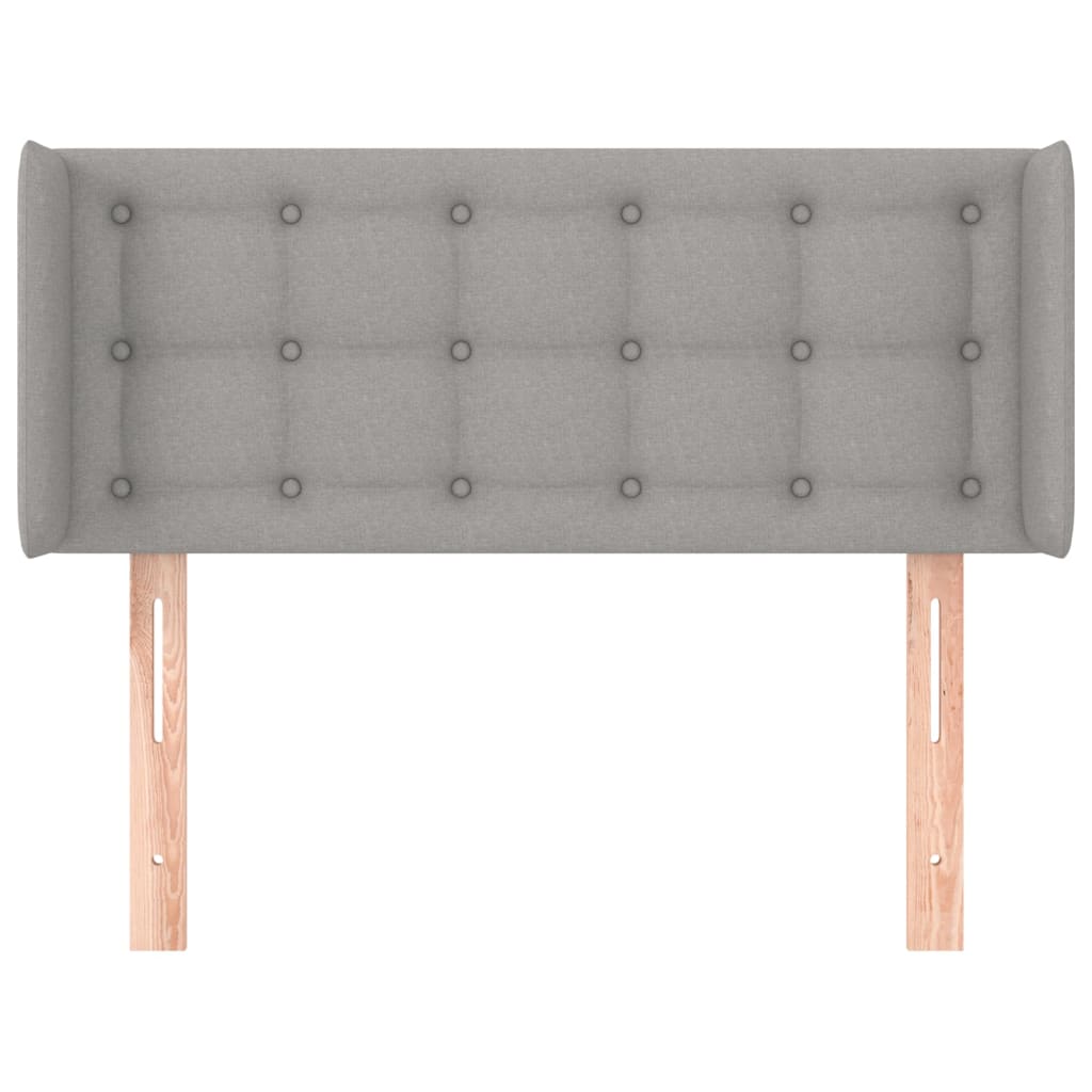 sengegavl med kanter 103x16x78/88 cm stof lysegrå