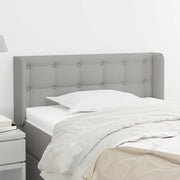 sengegavl med kanter 103x16x78/88 cm stof lysegrå