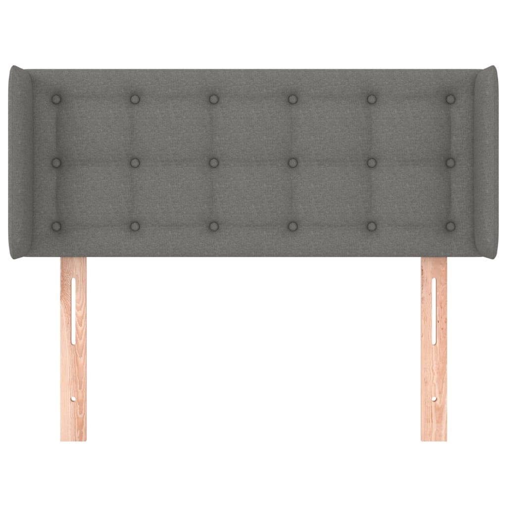 sengegavl med kanter 103x16x78/88 cm stof mørkegrå