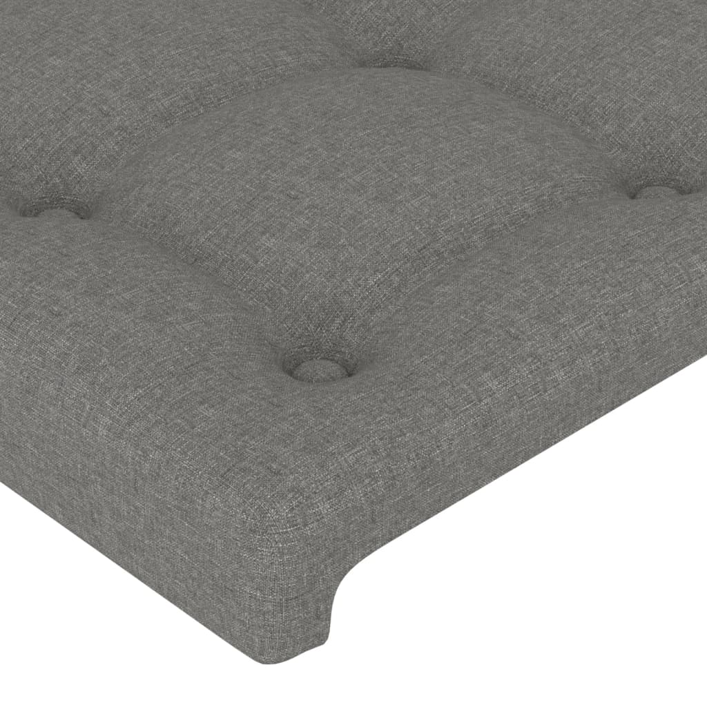 sengegavl med kanter 103x16x78/88 cm stof mørkegrå
