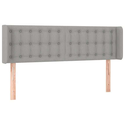 sengegavl med kanter 147x16x78/88 cm stof lysegrå