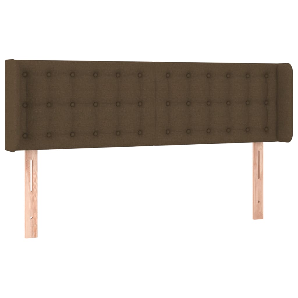 sengegavl med kanter 147x16x78/88 cm stof mørkebrun