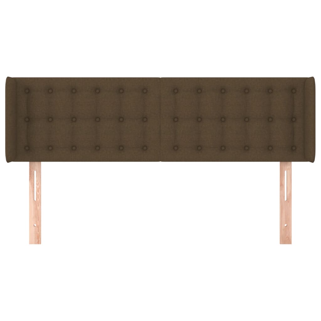 sengegavl med kanter 147x16x78/88 cm stof mørkebrun