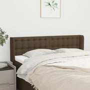 sengegavl med kanter 147x16x78/88 cm stof mørkebrun