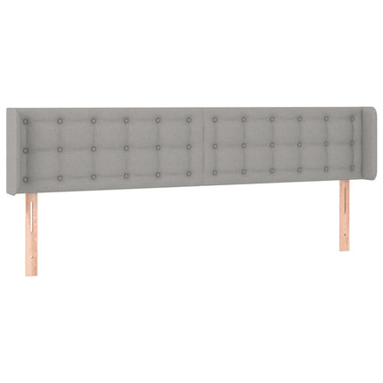 sengegavl med kanter 163x16x78/88 cm stof lysegrå
