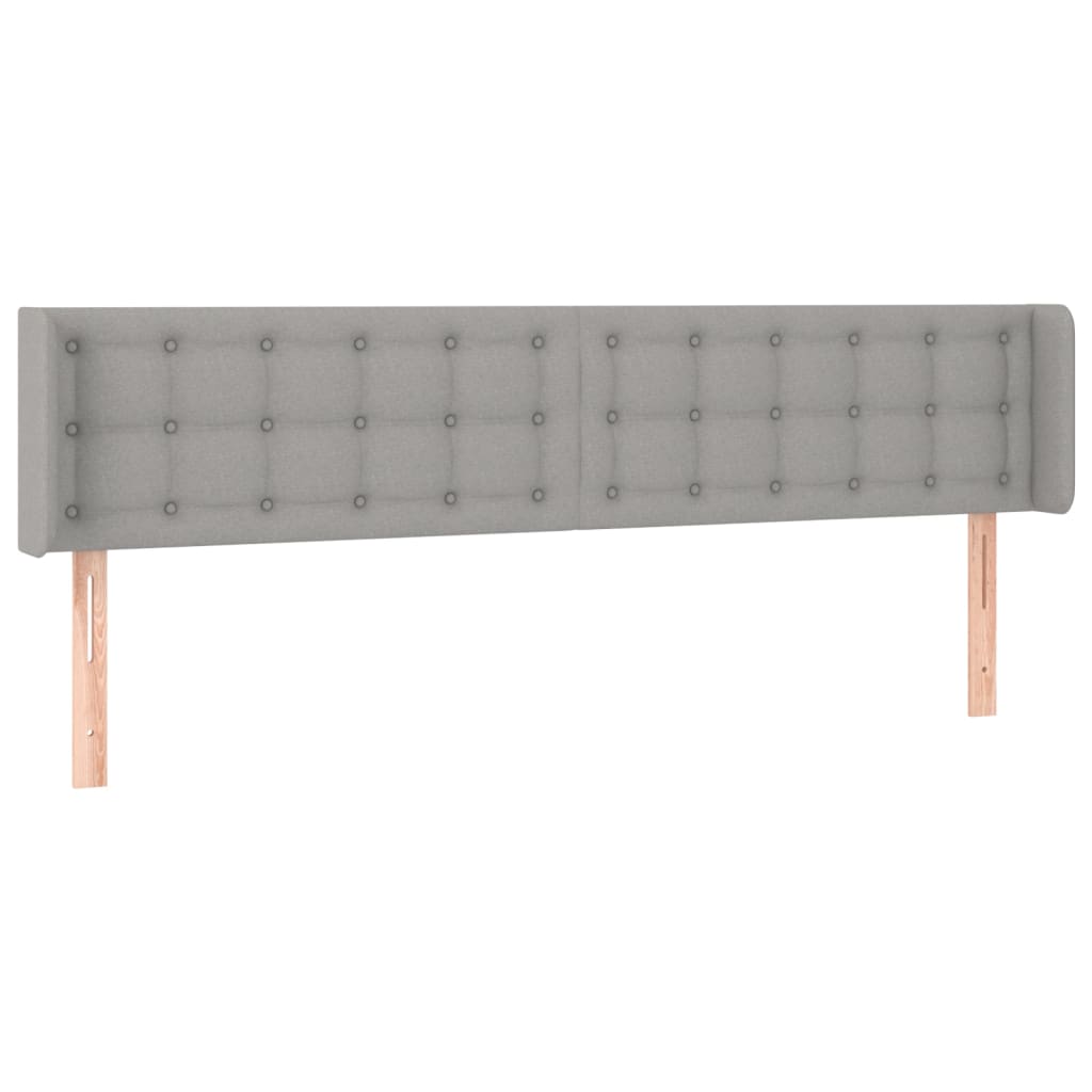 sengegavl med kanter 163x16x78/88 cm stof lysegrå