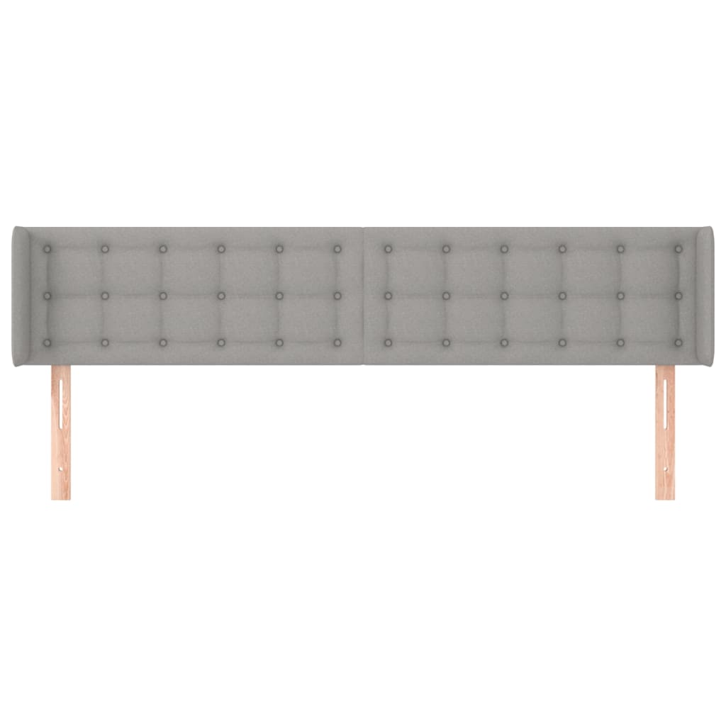 sengegavl med kanter 163x16x78/88 cm stof lysegrå