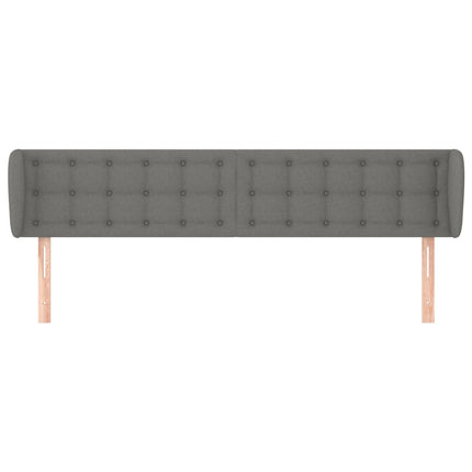 sengegavl med kanter 163x16x78/88 cm stof mørkegrå
