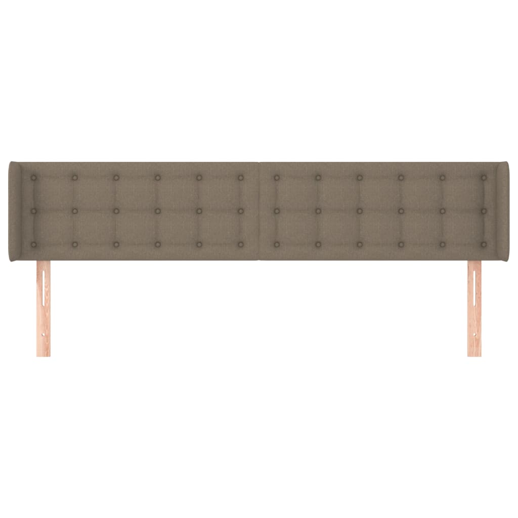 sengegavl med kanter 163x16x78/88 cm stof gråbrun
