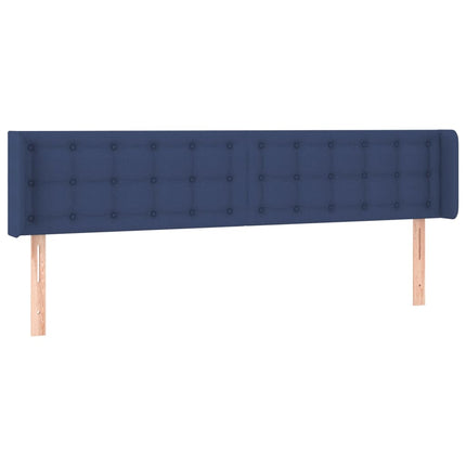 sengegavl med kanter 163x16x78/88 cm stof blå