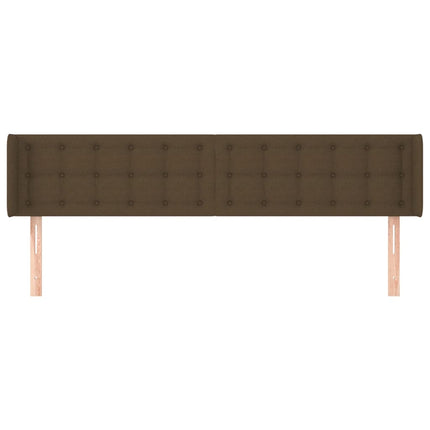 sengegavl med kanter 183x16x78/88 cm stof mørkebrun