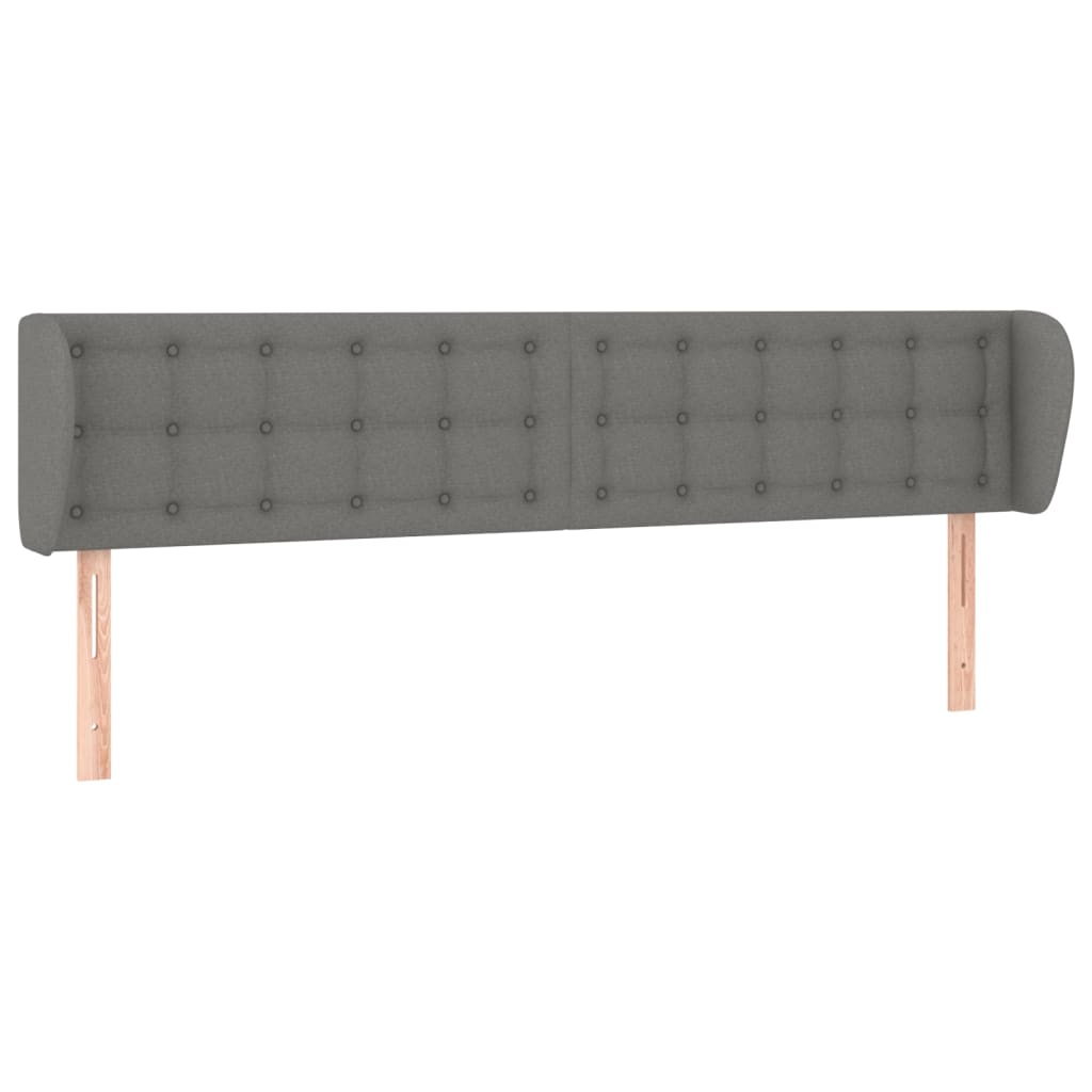sengegavl med kanter 203x16x78/88 cm stof mørkegrå