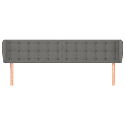 sengegavl med kanter 203x16x78/88 cm stof mørkegrå
