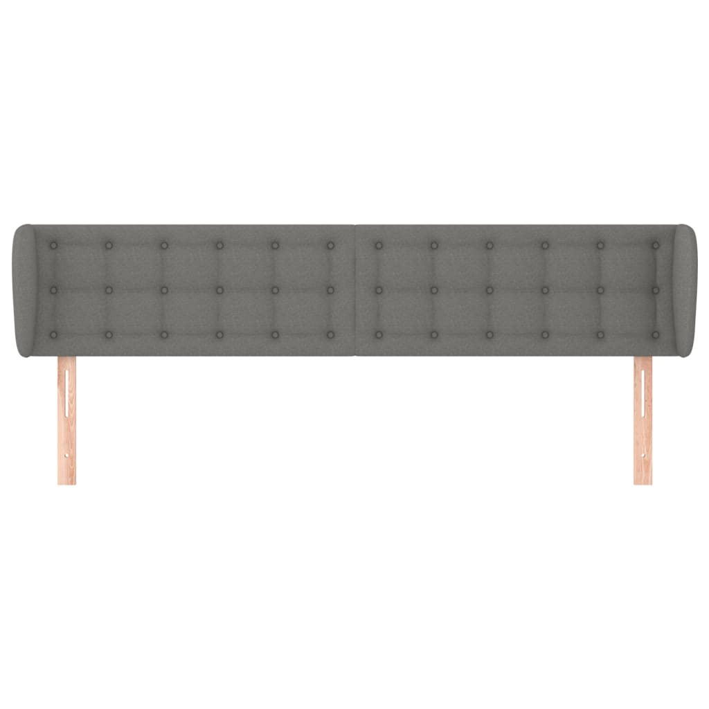 sengegavl med kanter 203x16x78/88 cm stof mørkegrå
