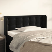 sengegavl med kanter 93x16x78/88 cm fløjl sort