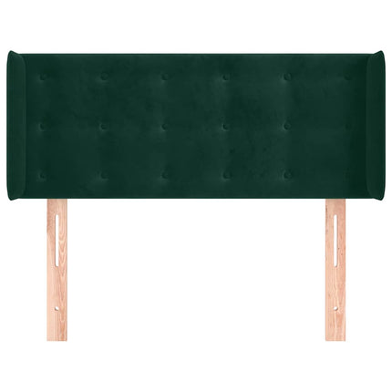 sengegavl med kanter 93x16x78/88 cm fløjl mørkegrøn