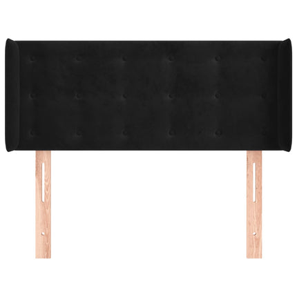 sengegavl med kanter 103x16x78/88 cm fløjl sort