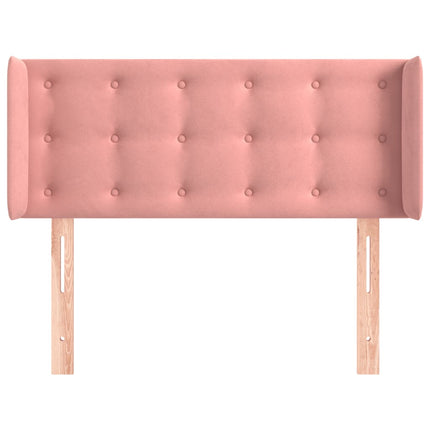 sengegavl med kanter 103x16x78/88 cm fløjl lyserød