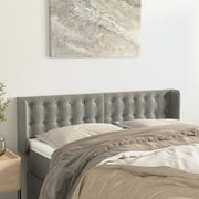 sengegavl med kanter 147x16x78/88 cm fløjl lysegrå