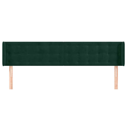 sengegavl med kanter 183x16x78/88 cm fløjl mørkegrøn