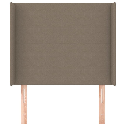 sengegavl med kanter 83x16x118/128 cm stof gråbrun